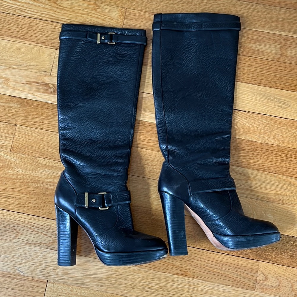 Coach knee high heeled boots